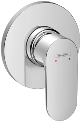 Смеситель для душа Hansgrohe Rebris S однорычажный, скрытого монтажа, Ø 11 см, керамический, настенный/встраиваемый, круглый, без излива, без шланга/лейки, латунь, цвет хром