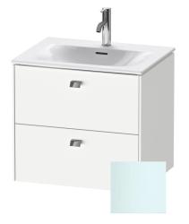 Тумба под раковину Duravit Brioso, 62х46,9х56,3 см, подвесная, 2 выдвижных ящика, ДСП, цвет: светло-голубой, шкафчик навесной, механизм доводчика, прямоугольная, правая/левая, в ванную комнату