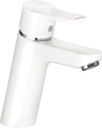 Смеситель для раковины/умывальника KLUDI PURE&EASY XL однорычажный, неповоротный, длина излива 120 мм, латунь, цвет белый/хром