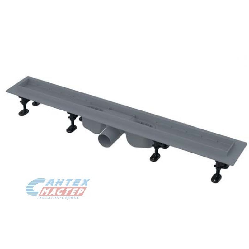 Водоотводящий желоб 50 мм Alcaplast Optimal 1050x60 , без решетки, горизонтальный сток, гидрозатвор, (трап/ваннодушевой лоток), из высокопрочного пластика, длина