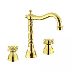 Смеситель для раковины Migliore Revival, двухвентильный, поворотный, длина 165 мм, керамический, латунь, цвет золото