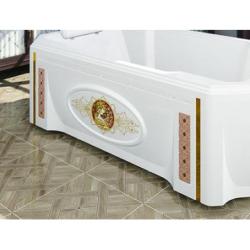 Панель фронтальная РАДОМИР к ванне Фонтенбло с ложементами под декор, 156х57 см, акриловая, белая, (экран для ванны) прямоугольная, фронтальная панель