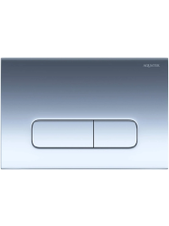 Кнопка смыва Aquatek Pneumo S прямоугольная, цвет хром, пластик, клавиша управления (клавиши прямоугольная) для сливного бачка, инсталляции унитаза, двойная, пневматическая, панель, размер 245х165х13 мм