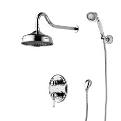 Душевая система Lemark Villa, встраиваемая, цвет хром, комплект: однорычажный смеситель/тропический душ (с верхней лейкой)/кронштейн/лейка/шланг, латунь, скрытого монтажа