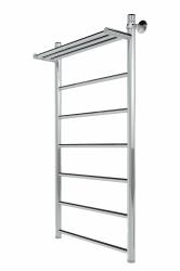 Полотенцесушитель 1000х400 мм Indigo Line LLSHW100-40 1"дюйм, водяной, с полкой, нижнее подкл, из нержавеющей стали, форма лесенка, настенный, цвет хром, для ванны, вертикальный