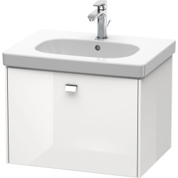 Тумба под раковину Duravit Brioso, 62х46,9х45,2 см, подвесная, 1 выдвижной ящик, ДСП, цвет: белый глянец/хром, шкафчик навесной, механизм доводчика, прямоугольная, правая/левая, в ванную комнату