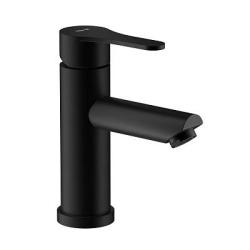 Смеситель для раковины/умывальника Splenka S223.10.06 однорычажный, неповоротный, фиксированный излив, длина 114 мм, высота 95 мм, нержавеющая сталь, цвет черный