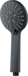 Лейка душевая Melodia Standard 105 мм L240 мм ручная, круглая, 5 режимов, черный матовый, ABS пластик, для душа/ванной MKP26500_bk