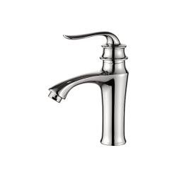 Смеситель для раковины/умывальника Accoona, однорычажный, неповоротный, керамический, длина излива 150 мм, цинк, цвет хром