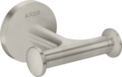 Крючок Axor Universal Circular Access двойной, размер 8,3х8,2 см, настенный, металл, форма округлая, для полотенец в ванную/туалет/душевую кабину, цвет под сталь, к стене