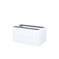 Тумба под столешницу IDDIS Aiger 490х780х408 мм подвесная, цвет белый, с фрезеровкой, 2 выдвижных ящика, МДФ, прямоугольная, в ванную комнату AIG80W0i95