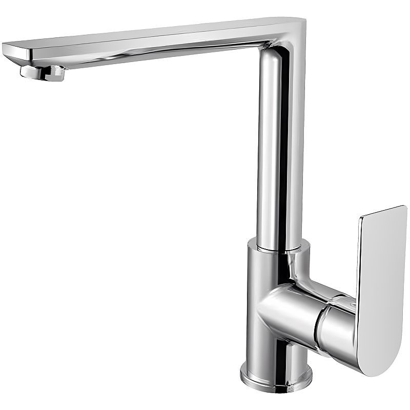 Смеситель для кухни/мойки HAIBA однозахватный, поворотный, латунный, с высоким изливом, длина 204 мм, латунь, цвет хром