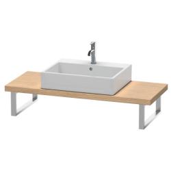 Столешница Duravit Brioso, для консоли, консольное полотно, 80х48х3 см, ДСП, прямоугольная, тонкая, цвет: дуб европейский,  для одной раковины/умывальника/рукомойника, 1 вырез под раковину, установка по центру