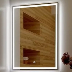 Зеркало Континент "Fancy Led", 60х80 см, с LED/ЛЕД-подсветкой, прямоугольное, выключатель сенсорный, для ванны, навесное/подвесное/настенное