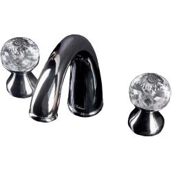 Смеситель для раковины/умывальника Boheme Flora, двухвентильный, неповоротный, керамический, длина излива 138 мм, латунь, цвет хром