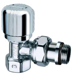 Вентиль FAR Lady термостатический угловой 3/4"вн., цвет серебро