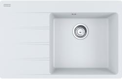 Мойка кухонная Franke CENTRO CNG 611/211-78, 78х50 см, врезная, искусственный гранит (Fragranite+), прямоугольная, цвет белый, без отверстия под смеситель, с крылом, правосторонняя
