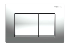 Кнопка смыва Aquatek Small прямоугольная, цвет хром глянец, пластик, клавиша управления (клавиши квадрат), для INS-0000018  с верхней кнопкой смыва, двойная, механическая, панель, универсальная, размер 212х142х10.5 мм