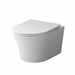 Унитаз подвесной Damixa Skyline, БЕЛЫЙ, горизонтальный (прямой, в стену) выпуск, без сиденья , АНТИВСПЛЕСК, тип керамический, чаша, размеры, овальный, под скрытый бачок (Дамикса)