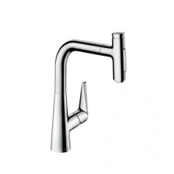 Смеситель для кухни/мойки Hansgrohe Talis Select M51, 220 2jet, однорычажный, керамический, с поворотным/вытяжным изливом, длина 20,8 см, латунь, цвет хром
