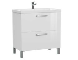 Тумба под раковину Cersanit MELAR 80 для COMO 80, подвесная, напольная, цвет белый, 2 выдвижных ящика, прямоугольная
