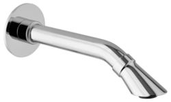 Излив Webert Opera настенный, латунь, хром, округлый, с аэратором, l-образный, встраиваемый/встроенный, для смесителя/ванны/ванной/душевой