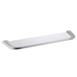 Полка стеклянная ABBER Nord одинарная, 495 мм нержавеющая сталь/стекло, настенная, для ванных принадлежностей, под зеркало, в ванную/туалет/душевую кабину, цвет стекло прозрачное/сатин AA1555SP
