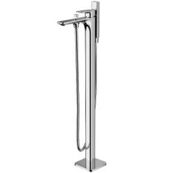 Смеситель для ванны/душа Excellent Keria, однорычажный, напольный, керамический, неповоротный, длина излива 240 мм, латунь, цвет хром