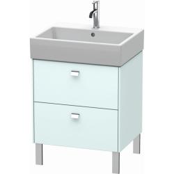 Тумба под раковину Duravit Brioso, 58,4х45,9х57 см, напольная, цвет: светло-голубой, 2 выдвижных ящика, ДСП, прямоугольная, левая/правая, в ванную комнату
