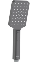 Лейка душевая Aquatek Лира 80 мм прямоугольная, 3 режима, матовый черный, пластик, ручная, для душа/ванной