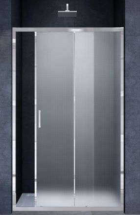 Душевая дверь Vincea Alpha  110х190 см, текстурное стекло, профиль хром, левое/правое, плоская/в нишу, дверь раздвижная