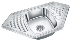 Мойка EMAR 95х50 см, врезная, из нержавеющей стали, ассиметричная, цвет глянцевая, с отверстием под смеситель, слив-перелив, с крылом, для кухни Мойка EMAR 95х50 см, врезная, из нержавеющей стали, ассиметричная, цвет глянцевая, с отверстием под смеситель, слив-перелив, с крылом, для кухни