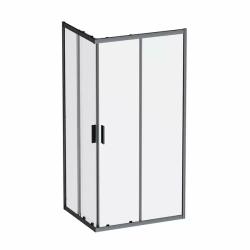Душевое ограждение Am.Pm Gem 80x100 см без поддона, прозрачное закаленное стекло 5 мм, профиль черный матовый, закаленное стекло/алюминий, прямоугольное