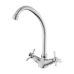 Смеситель для кухни/мойки AQUEDUC двухвентильный, поворотный, длина излива 150 мм, высота 150 мм цинк, цвет хром 346152