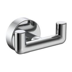 Крючок двойной Raglo R320.052 настенный, нержавеющая сталь, форма округлая, для полотенец/халатов, в ванную/туалет/душевую кабину, цвет хром