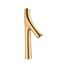 Смеситель для раковины Axor Starck Organic 170, двухвентильный, фиксированный излив, длина излива 11,6 см, керамический, латунь, цвет: полированная медь, с незапираемым сливным набором