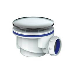 Сифон Unicorn для душевого поддона высота 70 мм, с хромированным выпуском 115 мм, цвет хром/белый, полипропилен, без отвода