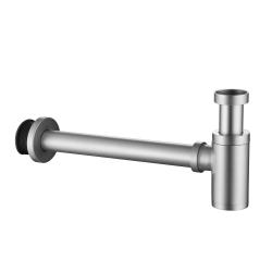 Сифон для умывальника ABBER BEQUEM бутылочный без выпуска, с накидной гайкой 1 1/4" DN32 круглый, латунь, сатин AF0030SP