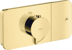 Смеситель для душа Axor One, термостатический, скрытого монтажа, 1 потребитель, настенный, без излива/шланга/лейки, прямоугольный, латунный, цвет полированная медь, с термостатом