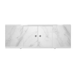 Панель MELODIA под ванну "Rumba", 149х54 см, ПВХ/алюминий, белый мрамор, (экран для ванны Rumba) прямоугольная, фронтальная панель, универсальная, левая/правая, левосторонняя/правосторонняя, для ванны