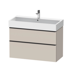Тумба под раковину Duravit D-Neo, 98,4х44,2х62,5 см, подвесная, 2 выдвижных ящика, ДСП, цвет: серо-коричневый, шкафчик навесной, прямоугольная, правая/левая, в ванную комнату