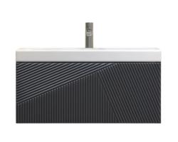Тумба под раковину Velvex Edge 800-0-1, 804х393х343 мм подвесная, цвет графит, 1 выдвижной ящик, подходит раковина 9696-80, универсальная, в ванную комнату