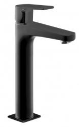 Смеситель для раковины/умывальника Azario TREYA однорычажный, керамический картридж, неповоротный, высокий, длина излива 190 мм, латунь, цвет черный