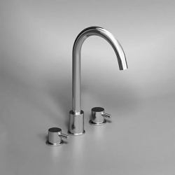 Смеситель для раковины/умывальника Damixa Scandinavian Pure, двухвентильный, поворотный, керамический, длина излива 174 мм, латунь, цвет хром