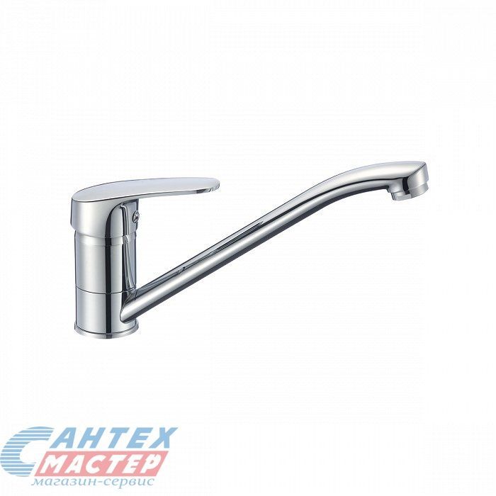 Смеситель для кухни/мойки Milardo Meal однорычажный, керамический, с поворотным изливом, длина 245 мм, латунь, цвет хром, кухонный, хромированный, вертикальный, однорукий, одноручный, однозахватный, одноручковые, кран, комплект, сантехника