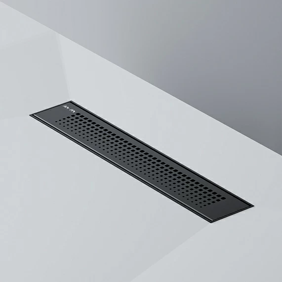 Душевой трап (лоток) AM.PM PrimeFlow 400 мм комбинированный затвор, с черной матовой решеткой, перфорированная, выходная труба 50 мм, линейный