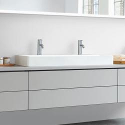 Раковина DURAVIT DuraSquare WonderGliss 100х47х14,5 см, подвесная, прямоугольная, санфарфор, шлифованная, цвет белый, 2 отверстия под 2 смесителя, антигрязевое покрытие, без перелива