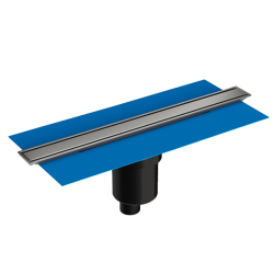 Душевой трап Vitra Eco-Flow 40, DK100, цвет хром матовый, для душа в полу, с гидрозатвором, вертикальный выпуск, нержавеющая сталь, прямоугольный, душевой