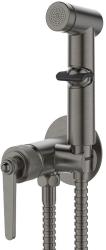 Смеситель с гигиеническим душем Esko Bangkok Gun metal встраиваемый, однорычажный, керамический, без излива, с гибким шлангом/лейкой, латунь, цвет темно-серый SMHBGGM