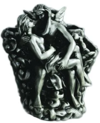 Держатель для зубных щеток Art&Max Romantic, настольный, латунь, форма нестандартная, для зубных щеток в ванную/туалет/душевую кабину, цвет серебро